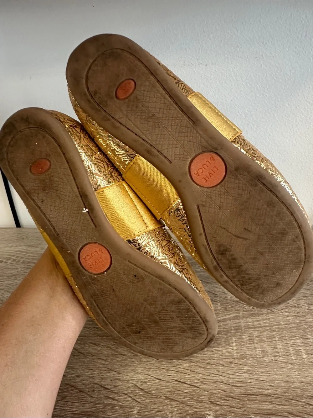 Livie & Luca Gold Rose Bella Ballet Metallic Flat Dress Shoe 3